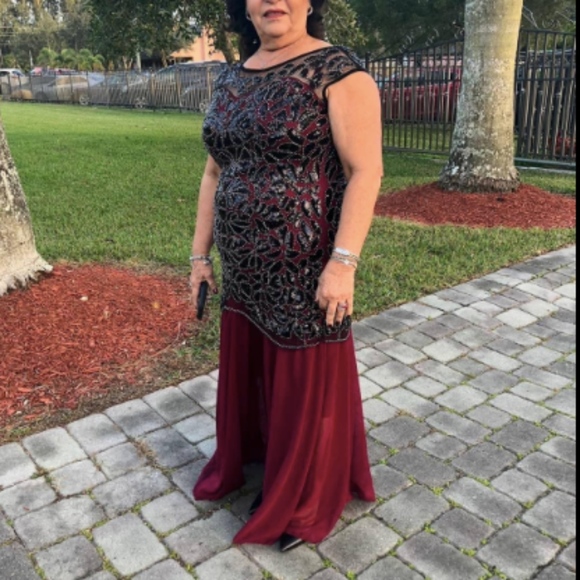 Vintage Sequin Mermaid Prom Gown Dress 1920 Gatsby - Picture 7 of 8